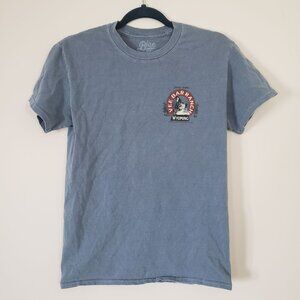 Vee Bar Ranch Wyoming‎ Horse Graphic Mens Blue Short Sleeve Shirt Size S Cotton